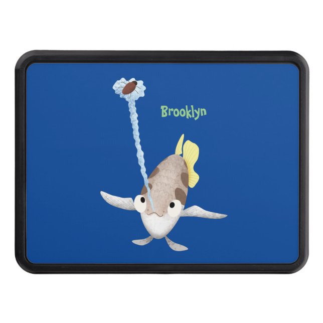 Cute Archerfish cartoon illustration  Hitch Cover (Front)