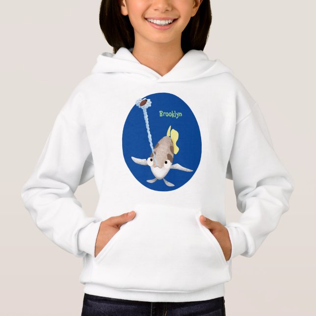 Cute Archerfish cartoon illustration Hoodie (Front)