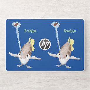 Cute Archerfish cartoon illustration HP Laptop Skin
