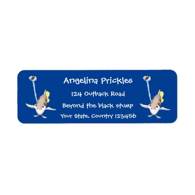 Cute Archerfish cartoon illustration Label (Front)