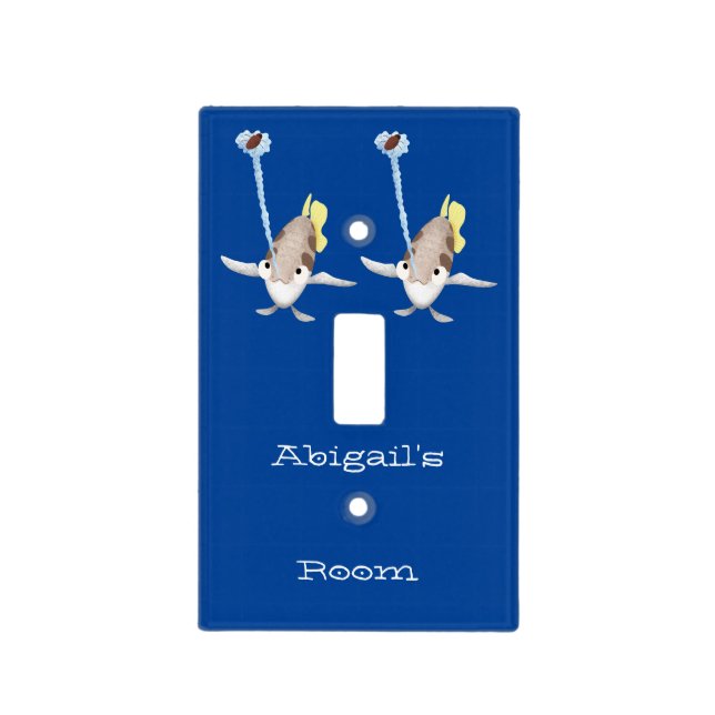 Cute Archerfish cartoon illustration Light Switch Cover (Front)