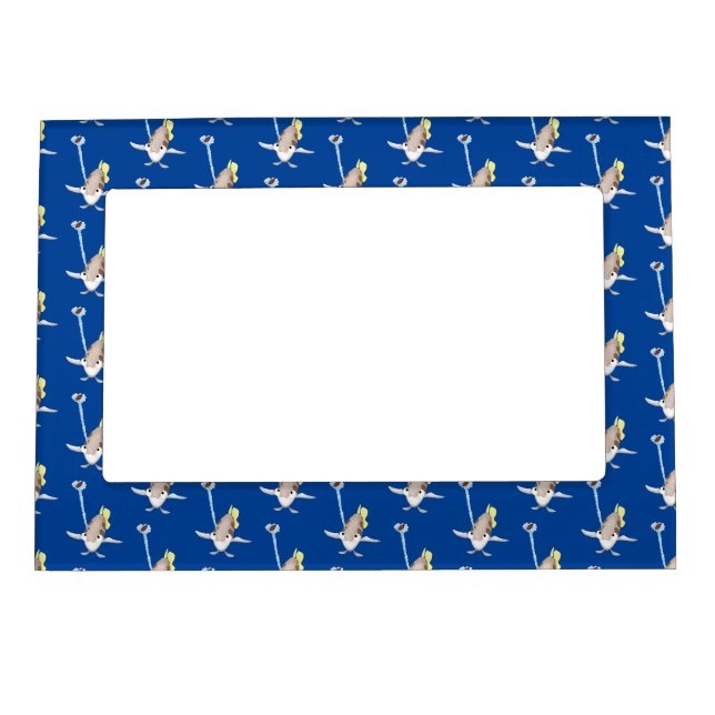 Cute Archerfish cartoon illustration Magnetic Frame (Front)