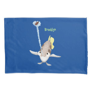 Cute Archerfish cartoon illustration Pillow Case