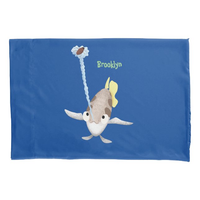 Cute Archerfish cartoon illustration  Pillow Case (Front)