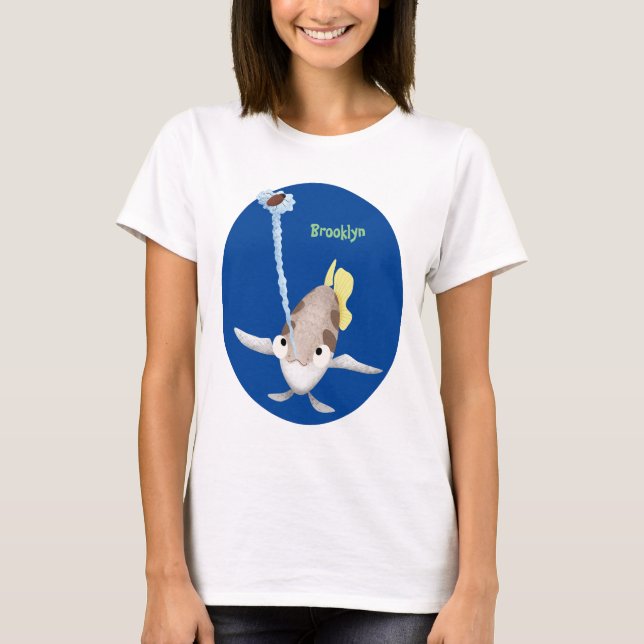 Cute Archerfish cartoon illustration T-Shirt (Front)