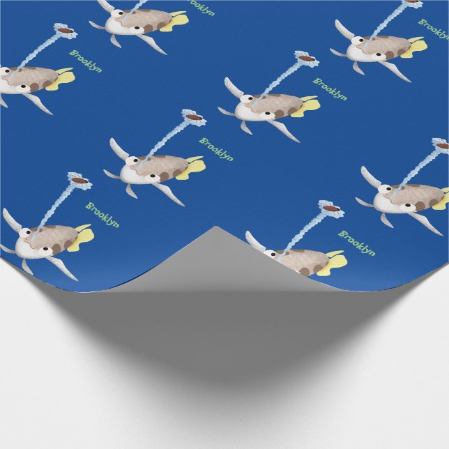 Cute Archerfish cartoon illustration Wrapping Paper (Corner)
