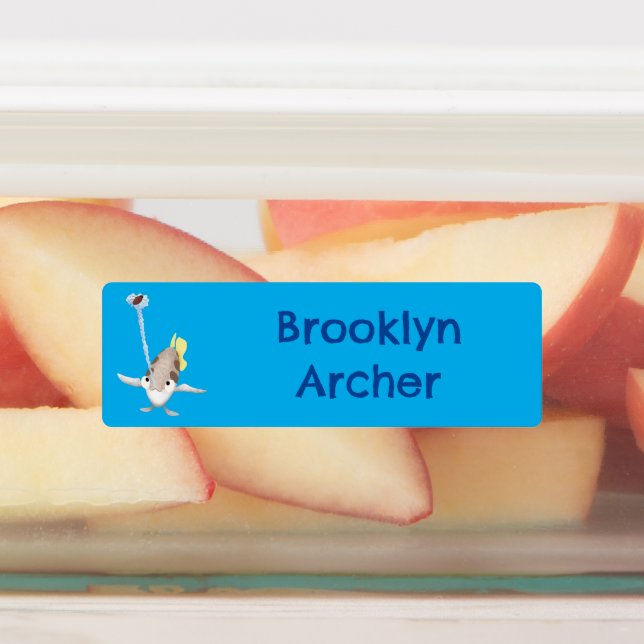 Cute Archerfish cartoon personalized Labels (Affixed)