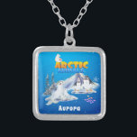 Cute Arctic Animals Custom Name          Silver Plated Necklace<br><div class="desc">This winter fun design features a polar bear, penguins, and seals decorated with faux gold speckles which will definitely delight your kids and make them smile. The word "Arctic Animal" is written with 3D effects. Perfect to add a touch of cheerfulness to the nursery, keepsake, or as a gift. Easy...</div>