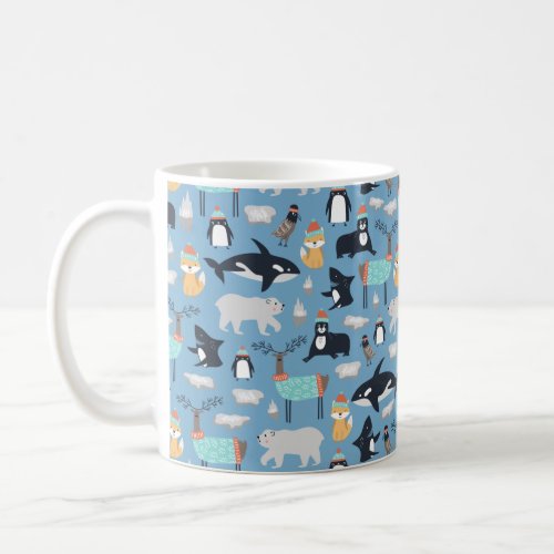 Cute Arctic Animals Seamless Pattern Coffee Mug