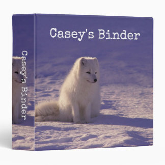 Cute Arctic Fox 3 Ring Binder