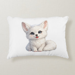 Cute Arctic Fox Cozy Positive Vibes Design Accent Pillow