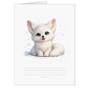Cute Arctic Fox Cozy Positive Vibes Design Card