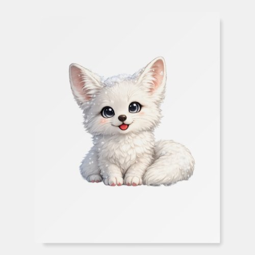 Cute Arctic Fox Cozy Positive Vibes Design Foam Board