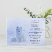 Cute Arctic Fox on Snow Birthday Party Invitation (Standing Front)