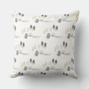 Cute Arctic Winter Animals Throw Pillow