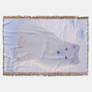 Cute Arctic Winter Fox Photo Designed Woven Throw Throw Blanket