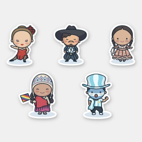 CUTE ARGENTINIAN CHARACTERS SET STICKER