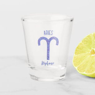 Cute Aries Astrology Sign Personalized Shot Glass
