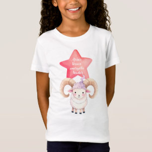 Cute Aries Sign Jersey T-shirt for Girl