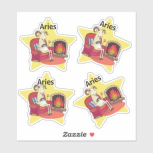 cute Aries the Ram zodiac star constellation Sticker