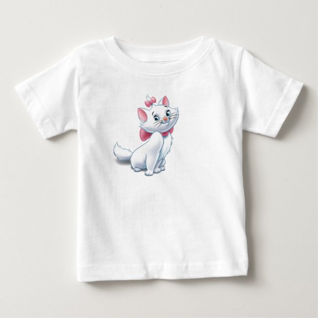 Cute Aristocats White and Pink Cat Disney Baby T-Shirt (Front)