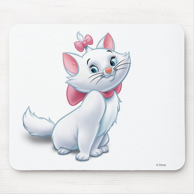 Cute Aristocats White and Pink Cat Disney Mouse Pad (Front)