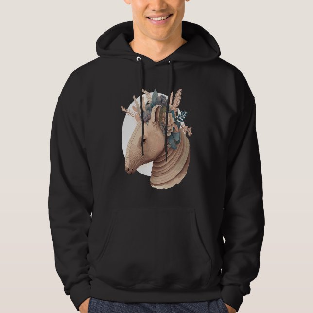 Cute Armadillo Flower Crown Watercolor Animal Hoodie (Front)