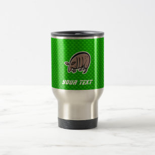 Cute Armadillo; Green Travel Mug