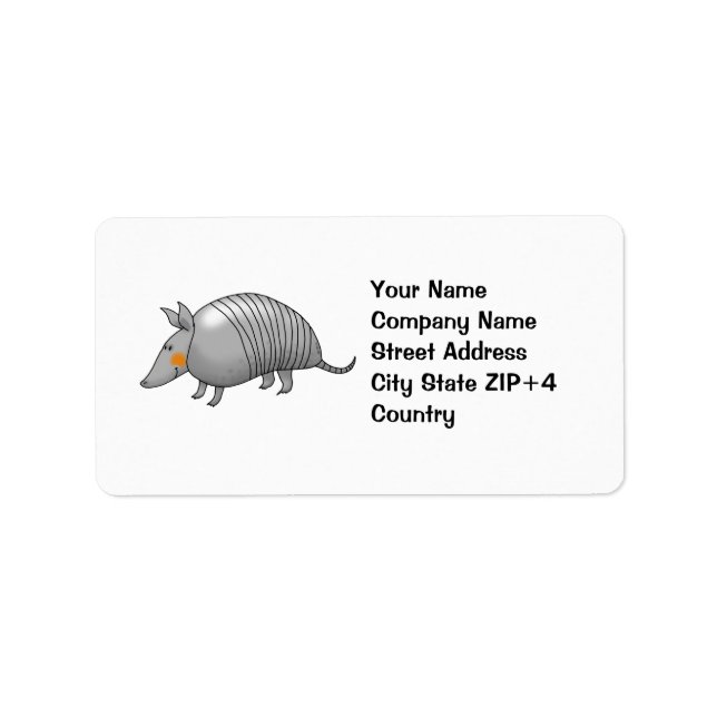 Cute armadillo label (Front)