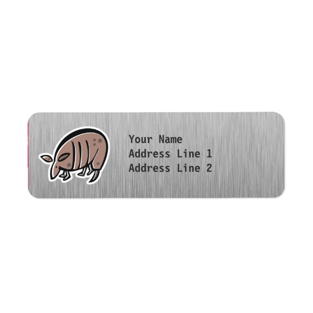 Cute Armadillo; Metal-look Label (Front)