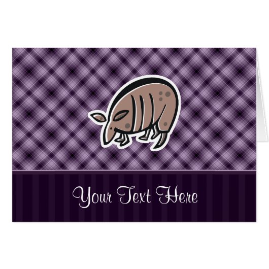Cute Armadillo; Purple Cards (Front Horizontal)