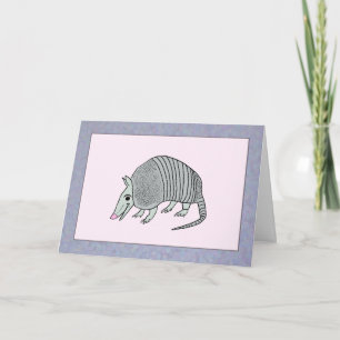 Cute Armadillo Thanks Letterpress Thank You Card