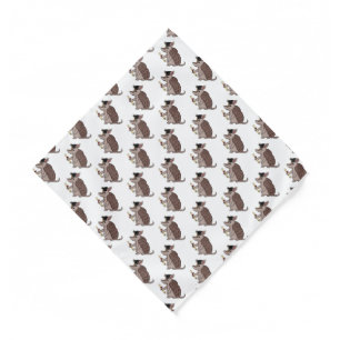 Cute armadillo with graduation cap cartoon bandana