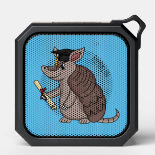 Cute armadillo with graduation cap cartoon bluetooth speaker