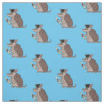 Cute armadillo with graduation cap cartoon fabric