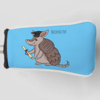 Cute armadillo with graduation cap cartoon