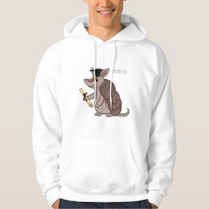 Cute armadillo with graduation cap cartoon  hoodie