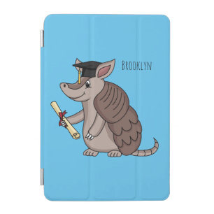Cute armadillo with graduation cap cartoon iPad mini cover