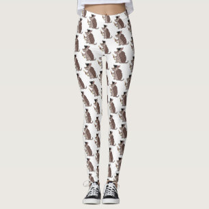 Cute armadillo with graduation cap cartoon leggings