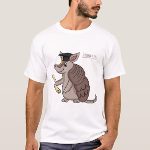 Cute armadillo with graduation cap cartoon T-Shirt