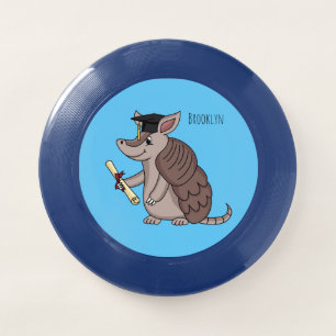 Cute armadillo with graduation cap cartoon Wham-O frisbee