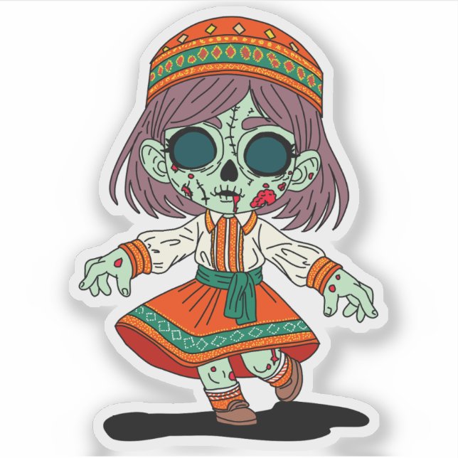 Cute Armenian Zombie Sticker (Front)