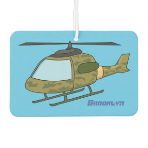 Cute army camoflage helicopter cartoon air freshener