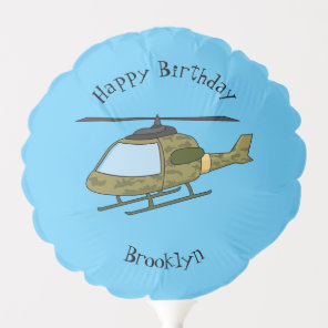 Cute army camoflage helicopter cartoon  balloon