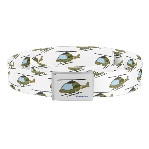 Cute army camoflage helicopter cartoon belt