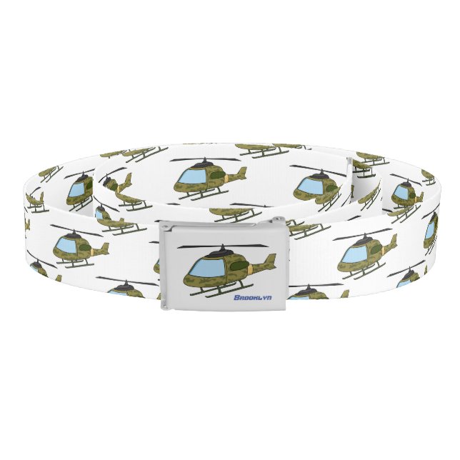 Cute army camoflage helicopter cartoon belt (Coil)