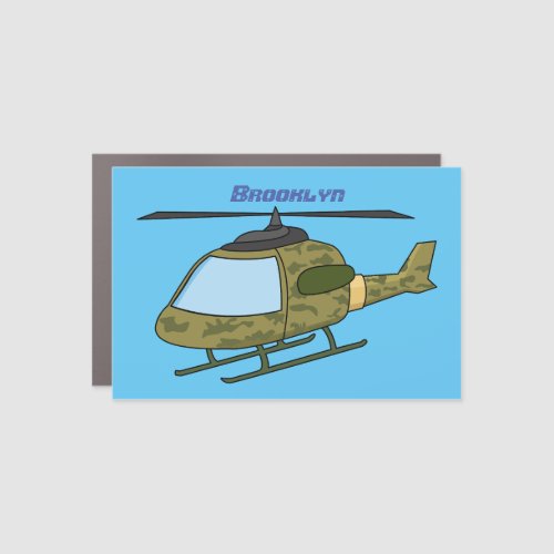 Cute army camoflage helicopter cartoon car magnet