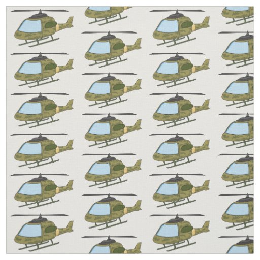 Cute army camoflage helicopter cartoon fabric