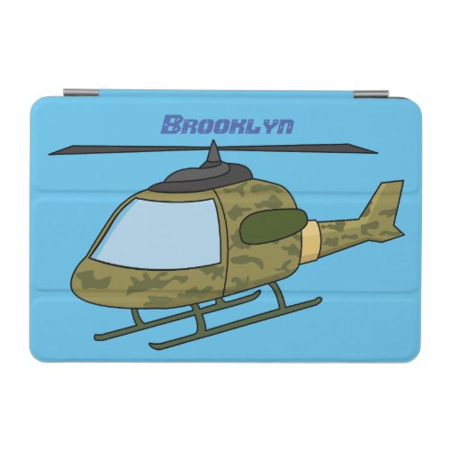 Cute army camoflage helicopter cartoon iPad mini cover