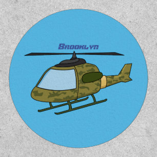 Cute army camoflage helicopter cartoon  patch